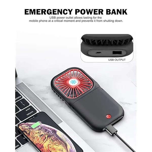 3000mAh Power Bank Hanging Neck Fans
