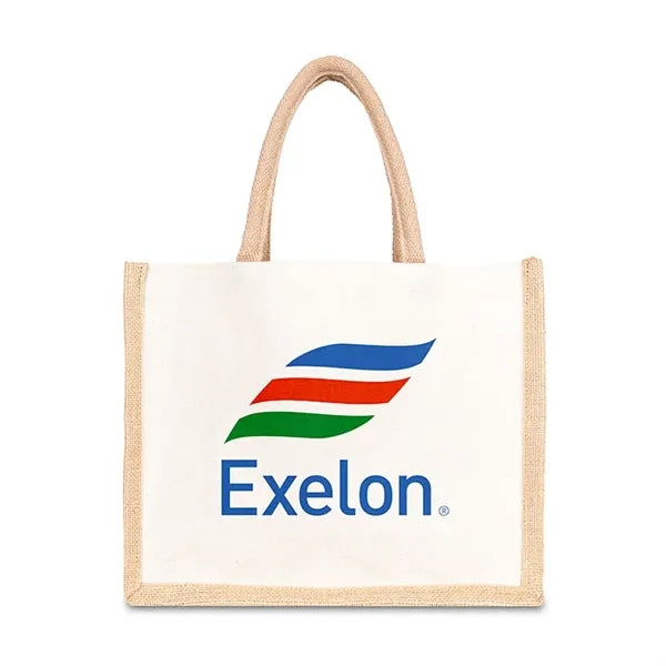 Jute Cotton Tote w/ Webbing Handle