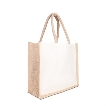 Jute Cotton Tote w/ Webbing Handle