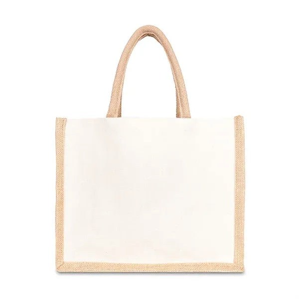 Jute Cotton Tote w/ Webbing Handle