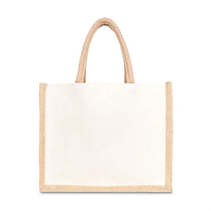 Jute Cotton Tote w/ Webbing Handle