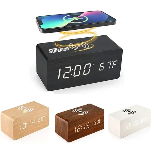 Alarm Clock with Wireless Charging