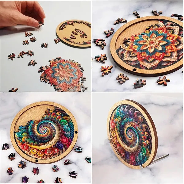 5" X 5" Mandala Wooden Puzzle