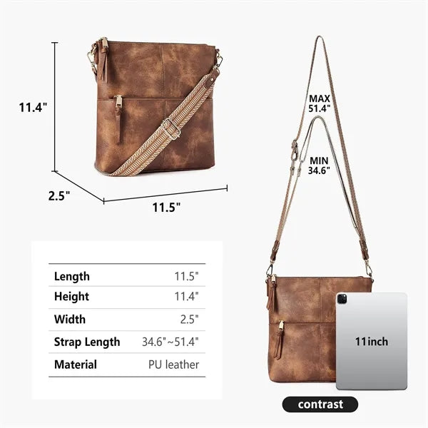 Vintage Crossbody Bag with Adjustable Strap