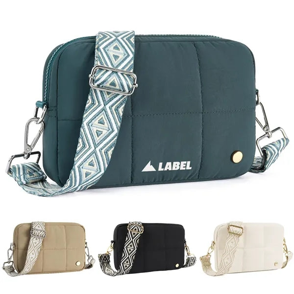Quilted Crossbody Bag with Adjustable Strap