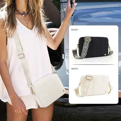 Quilted Crossbody Bag with Adjustable Strap