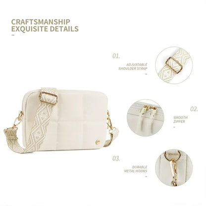 Quilted Crossbody Bag with Adjustable Strap