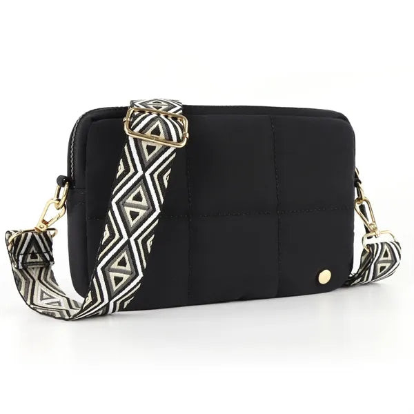 Quilted Crossbody Bag with Adjustable Strap