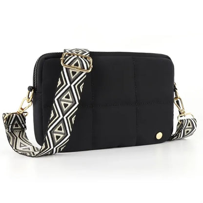 Quilted Crossbody Bag with Adjustable Strap