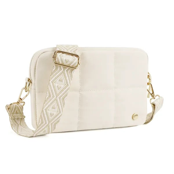 Quilted Crossbody Bag with Adjustable Strap