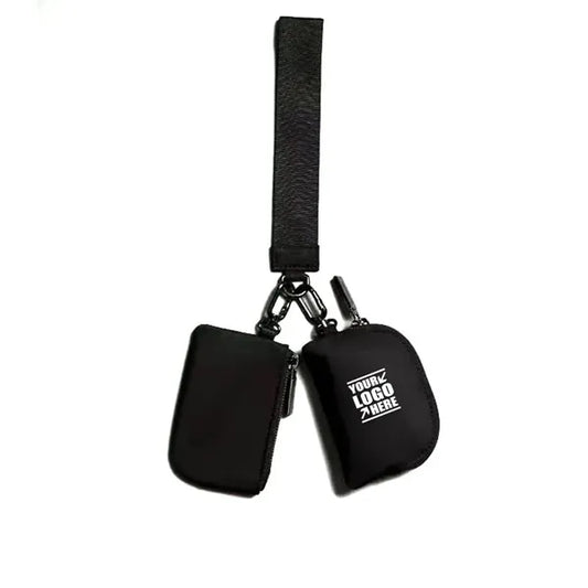Dual Pouch Wristlet Keychain Wallet