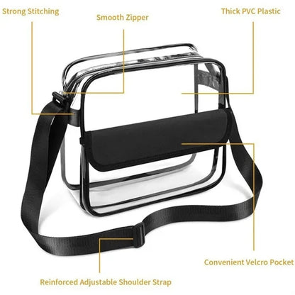 Clear Crossbody Bag Portable Zipper Shoulder