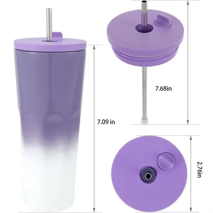 Stainless Steel Vacuum Insulated Tumbler With Lid And Straw