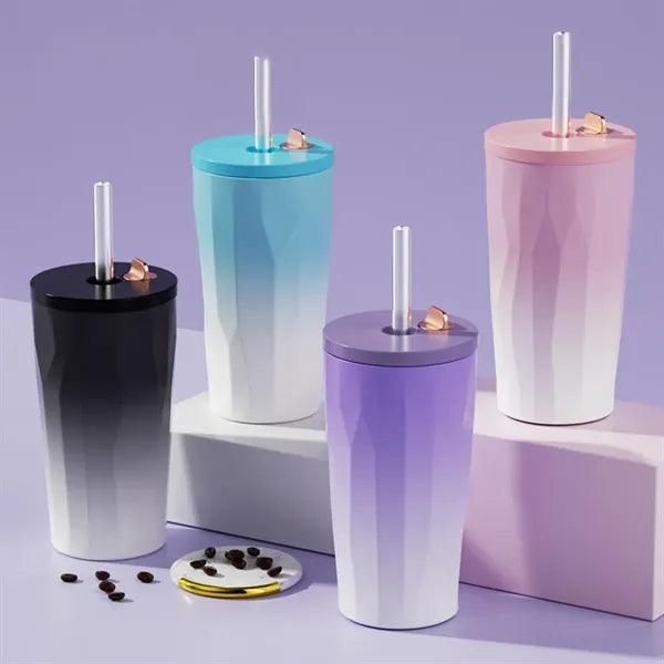 Stainless Steel Vacuum Insulated Tumbler With Lid And Straw