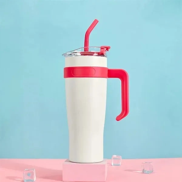 40oz Vacuum Tumbler with Handle & Straw