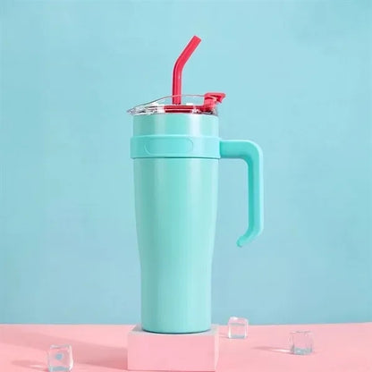 40oz Vacuum Tumbler with Handle & Straw