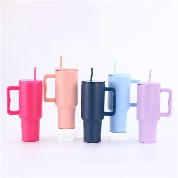 40oz Tumbler with Handle and Straw Lid