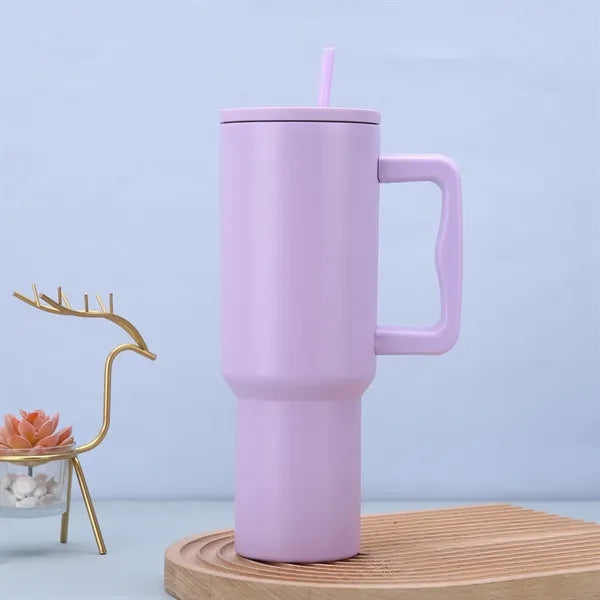 40oz Tumbler with Handle and Straw Lid