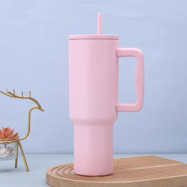40oz Tumbler with Handle and Straw Lid