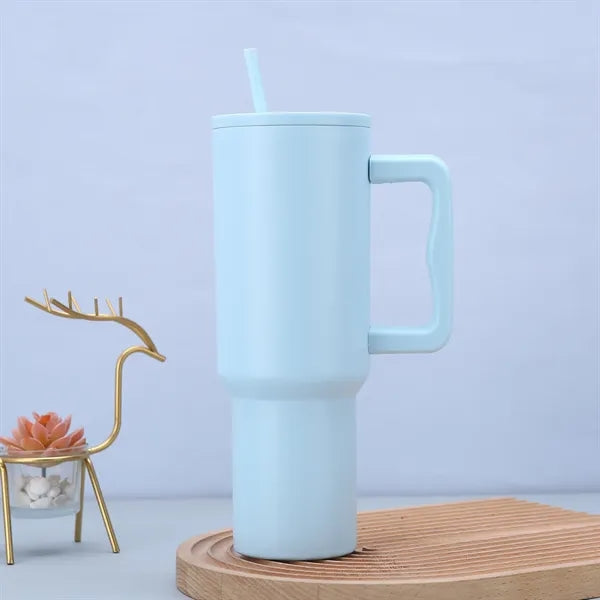 40oz Tumbler with Handle and Straw Lid