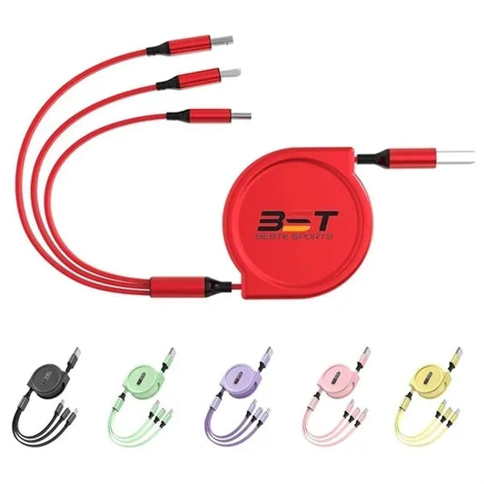 Custom 3 in 1 Retractable Charging Cable