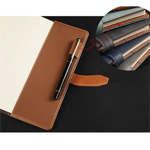 A5 PU Leather Cover Notebook Journal With Pen Holder