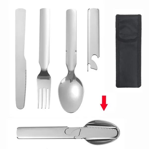 4-in-1 Stainless Steel Camping Set