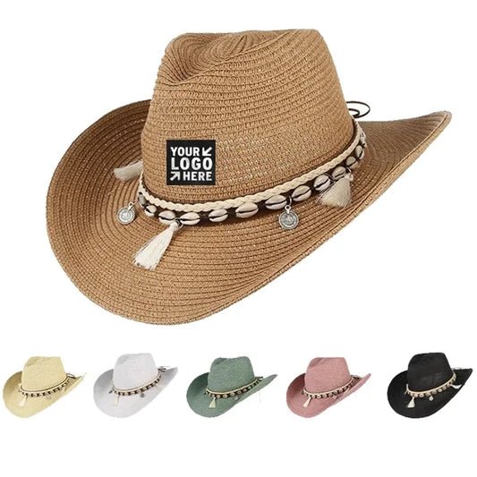 Womens Mens Straw Cowboy Hat