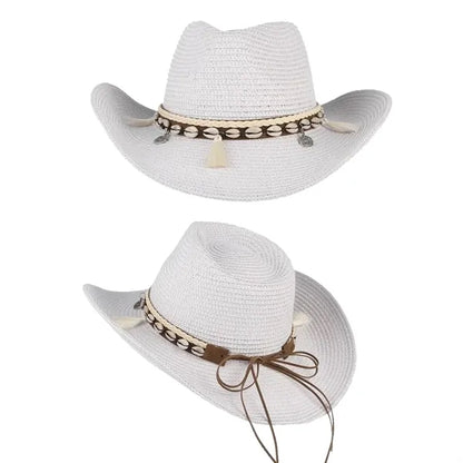 Womens Mens Straw Cowboy Hat