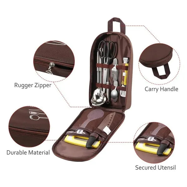 Kitchen Set Organizer Case Hand Cutlery Bag for Outdoor