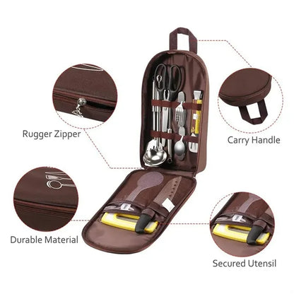 Kitchen Set Organizer Case Hand Cutlery Bag for Outdoor