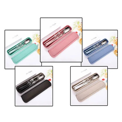 Travel Stainless Steel Cutlery Flatware Sets with Organizer