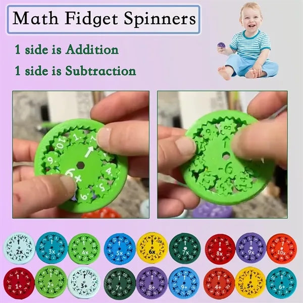 Math Fact Fidget Spinners 9pcs