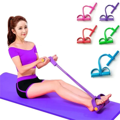 4-Tube Elastic Yoga Pedal Puller Resistance Band