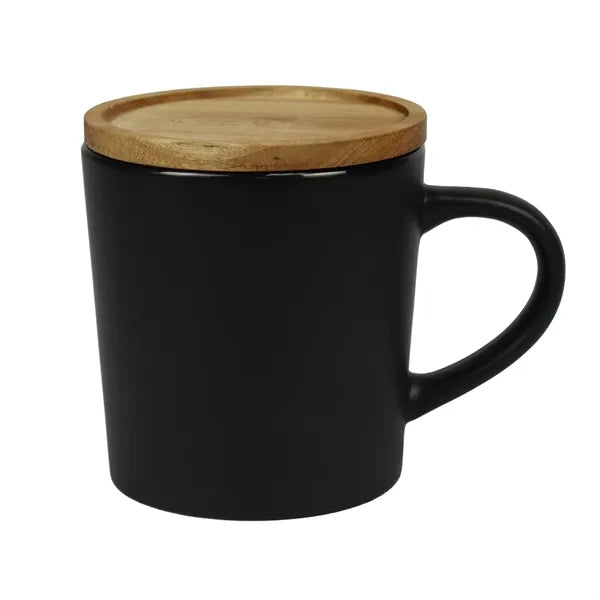 16oz Ceramic Mug with Wood Lid