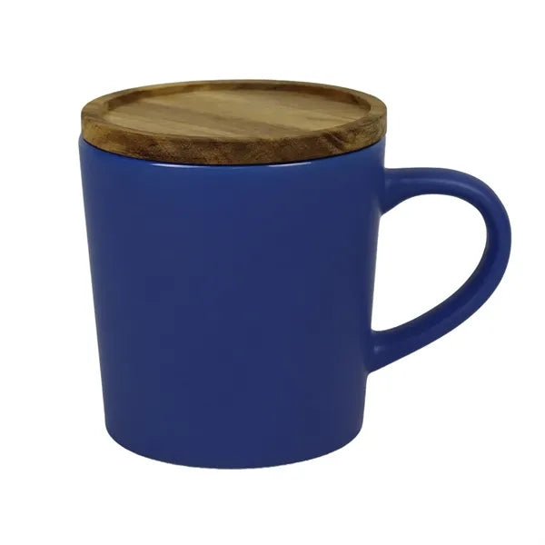 16oz Ceramic Mug with Wood Lid