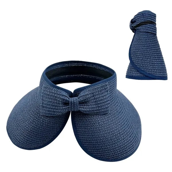 Foldable Wide Brim Straw Sun Visor Hat