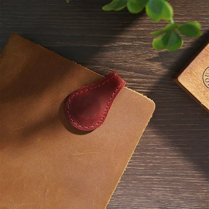 Genuine Leather Bookmark Page Magnetic Clip