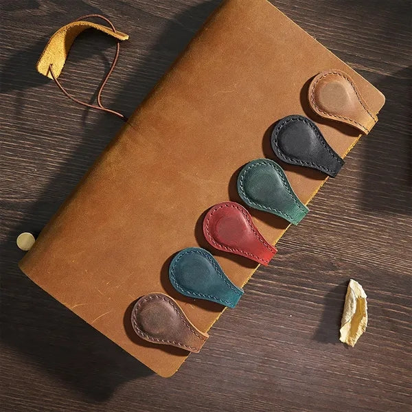 Genuine Leather Bookmark Page Magnetic Clip