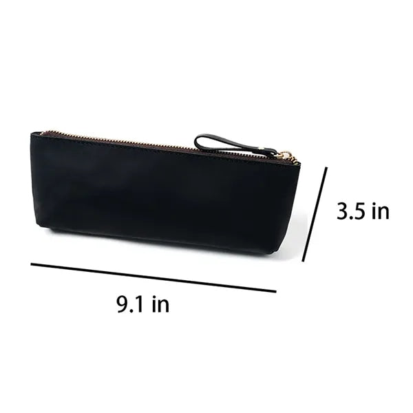 Genuine Leather Zipper Pencil Case Pen Pouch