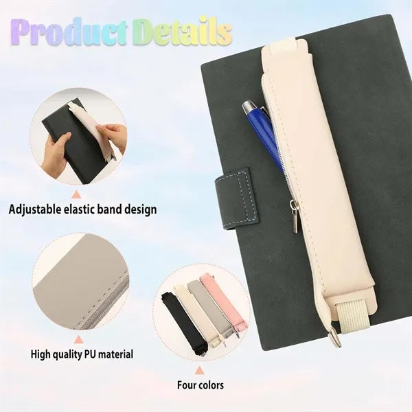 PU Adjustable Elastic Band Pen Holder