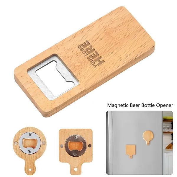 Wood Magnetic Beer Bottle Opener for Fridge