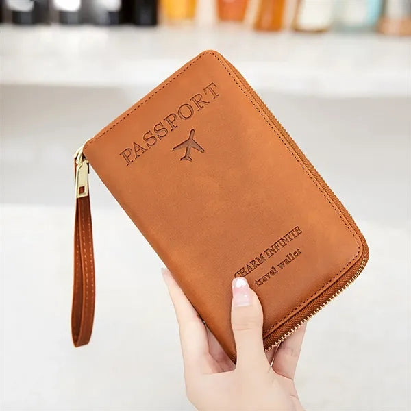 Passport ID Bag Zipper Anti-Theft Airplane Wallet