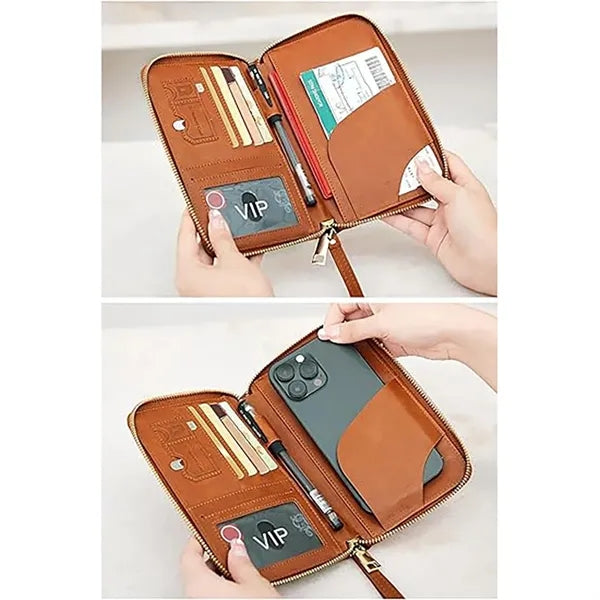 Passport ID Bag Zipper Anti-Theft Airplane Wallet
