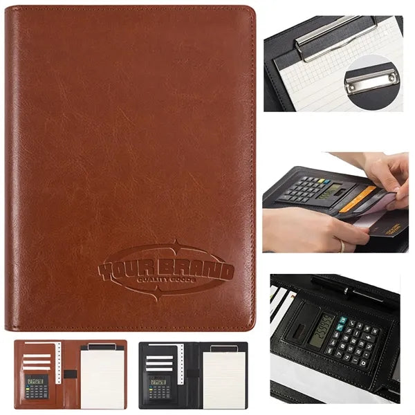 A5 Notepad Zippered Organizer With Calculator Writing Pad