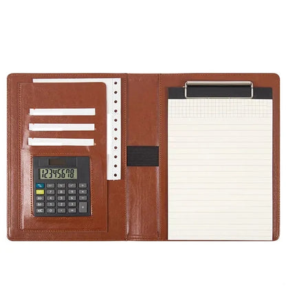 A5 Notepad Zippered Organizer With Calculator Writing Pad