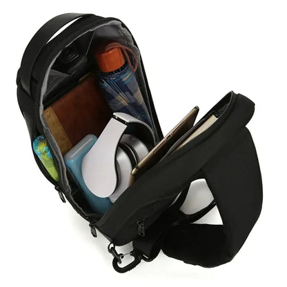 Sling Men Backpack Chest Storage Zipper Bag with Password