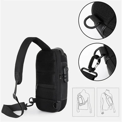 Sling Men Backpack Chest Storage Zipper Bag with Password