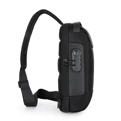 Sling Men Backpack Chest Storage Zipper Bag with Password