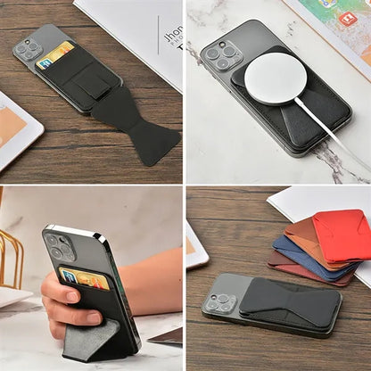 Trendy Portable Leather Magnetic Phone Holder